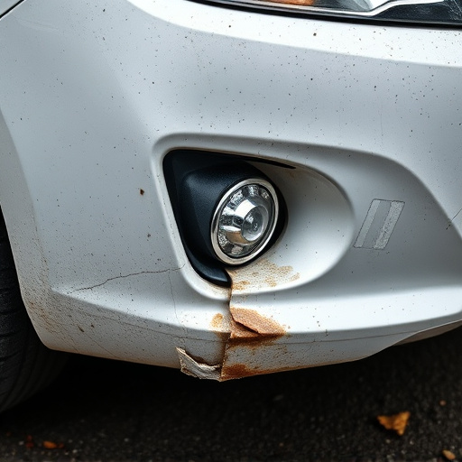 damaged car bumper