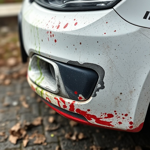 damaged car bumper