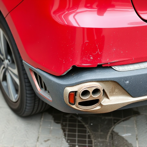 damaged car bumper