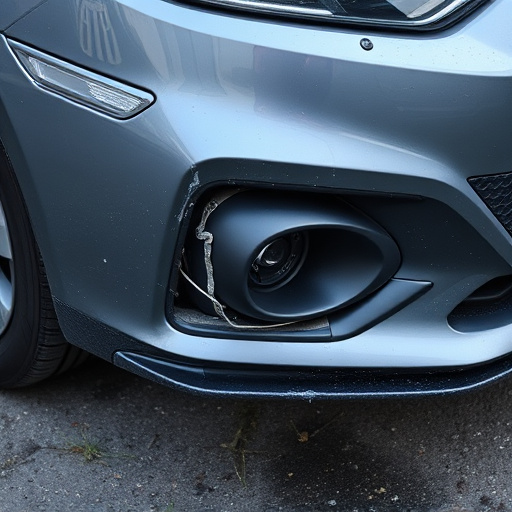 damaged car bumper