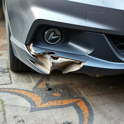 damaged car bumper