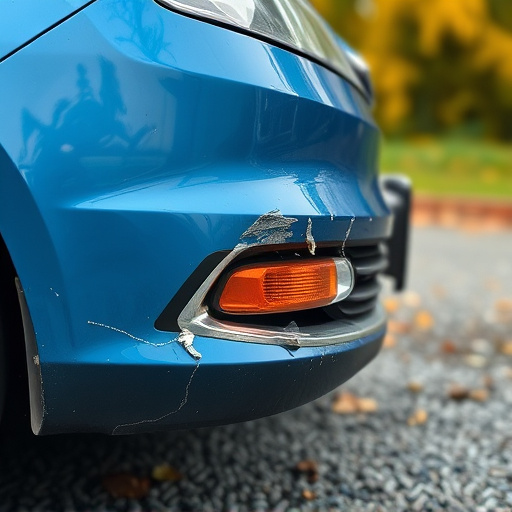damaged car bumper