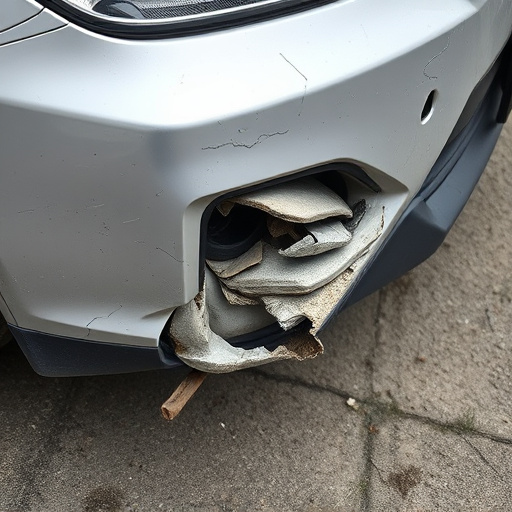 damaged car bumper