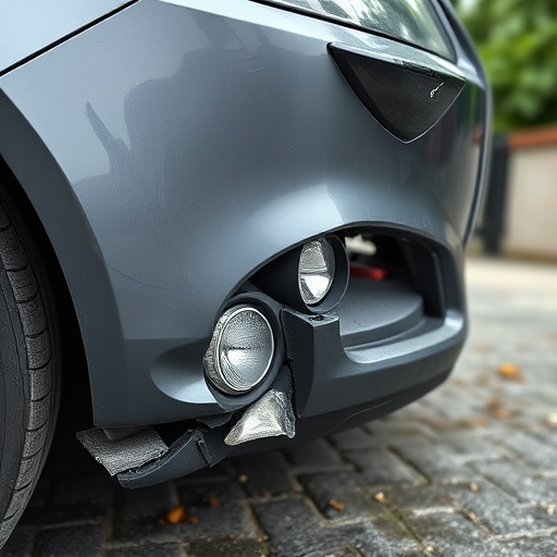 damaged car bumper