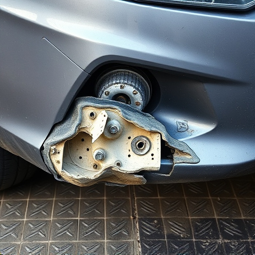 damaged car bumper