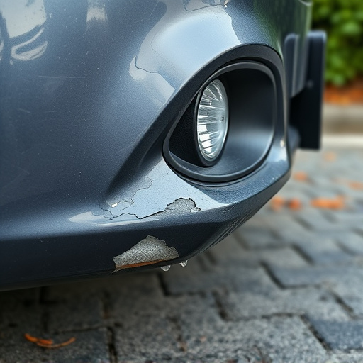 damaged car bumper