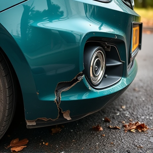 damaged car bumper
