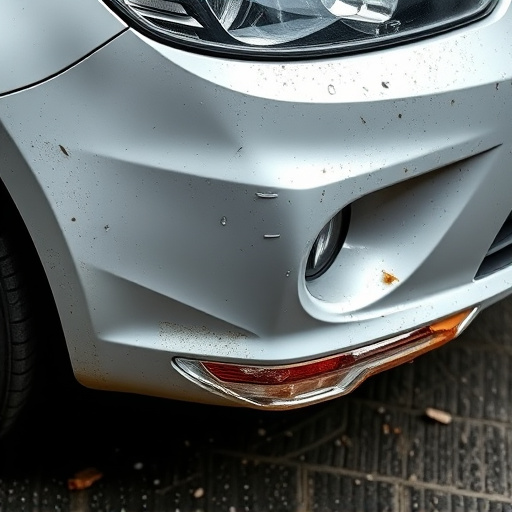 damaged car bumper