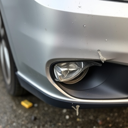 damaged car bumper