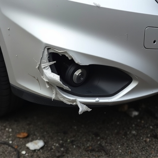 damaged car bumper