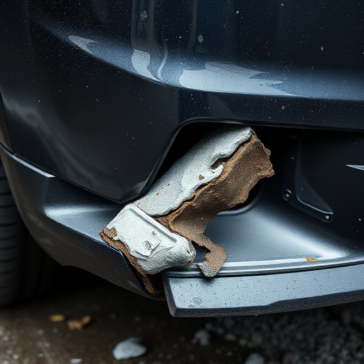 damaged car bumper