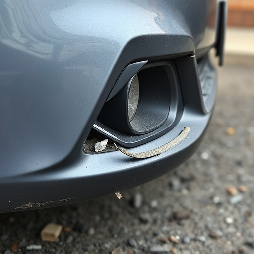 damaged car bumper