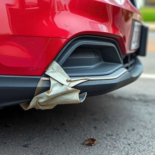 damaged car bumper