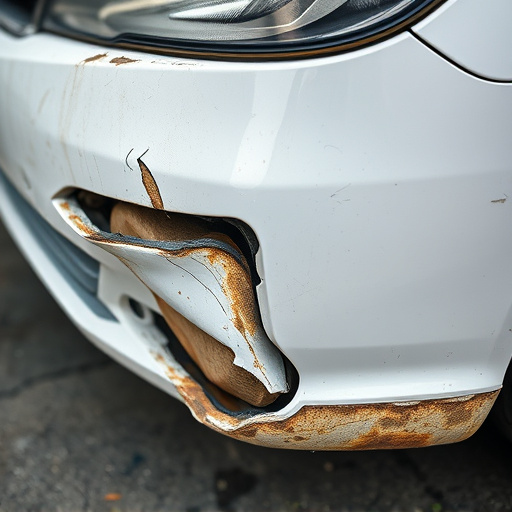 damaged car bumper