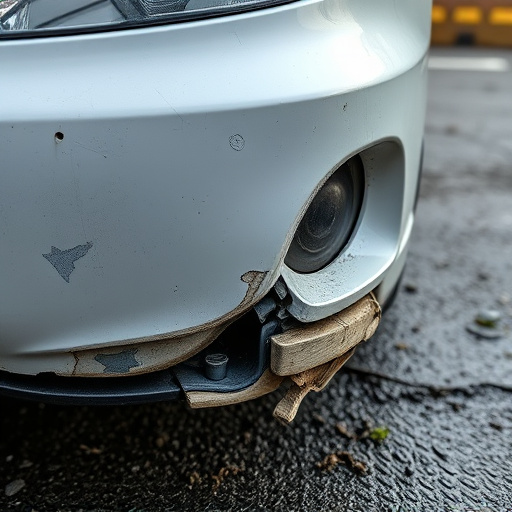 damaged car bumper
