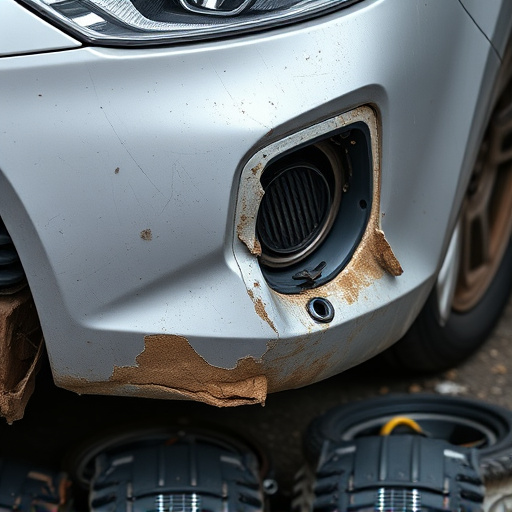 damaged car bumper