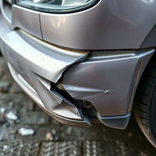 damaged car bumper
