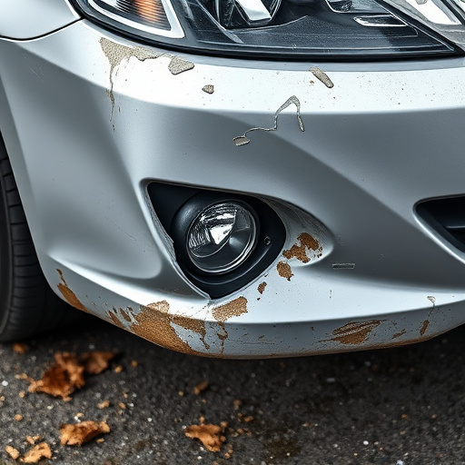 damaged car bumper