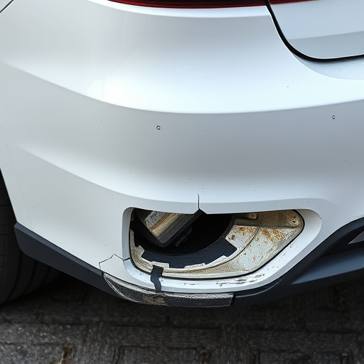 damaged car bumper