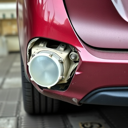damaged car bumper