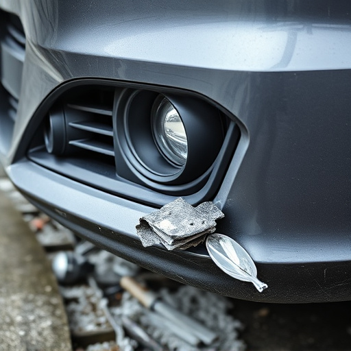 damaged car bumper
