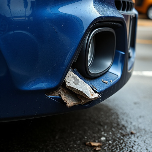 damaged car bumper