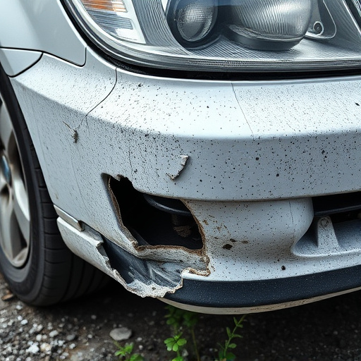 damaged car bumper