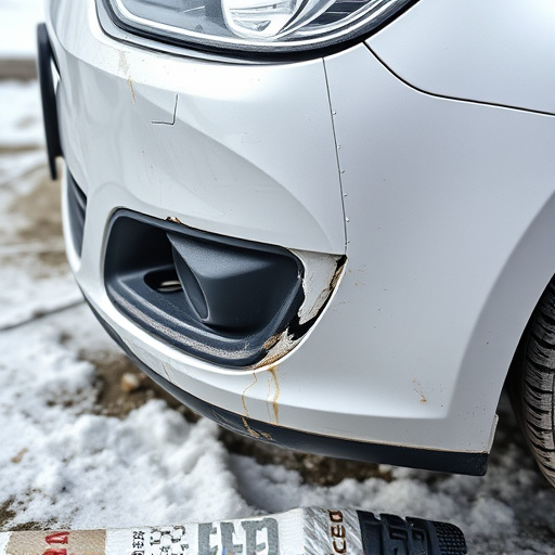 damaged car bumper
