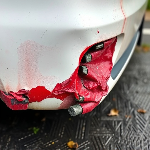 damaged car bumper