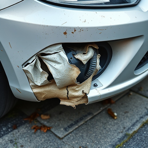 damaged car bumper