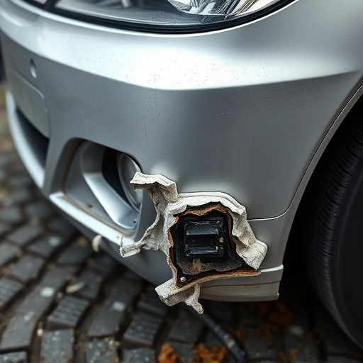 damaged car bumper