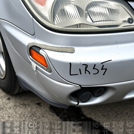 damaged car bumper