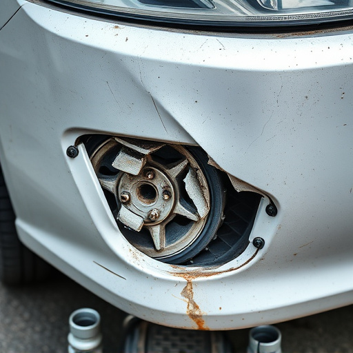 damaged car bumper