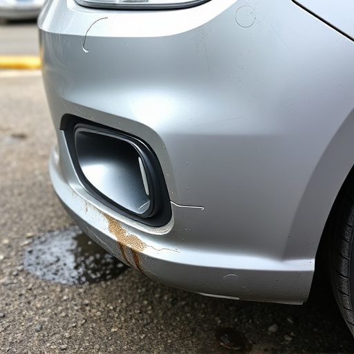 damaged car bumper