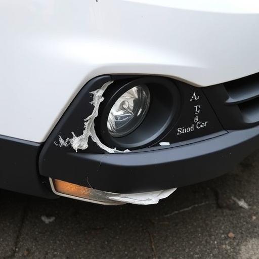 damaged car bumper