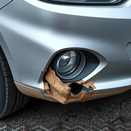 damaged car bumper