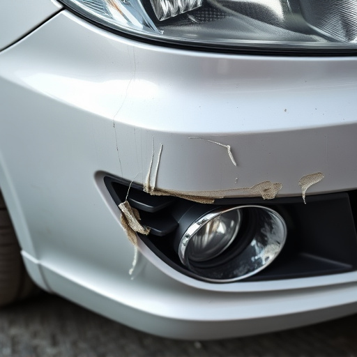 damaged car bumper