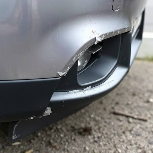 damaged car bumper
