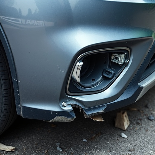 damaged car bumper