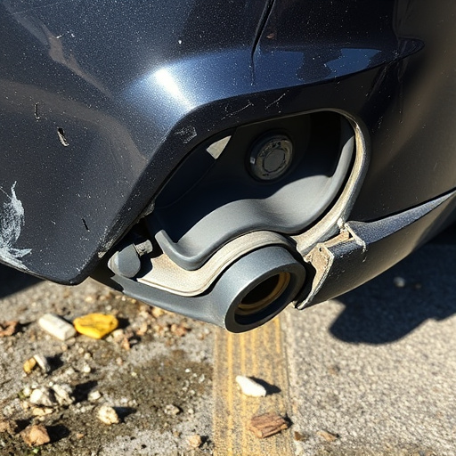 damaged car bumper
