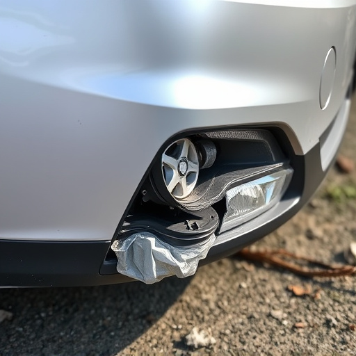 damaged car bumper