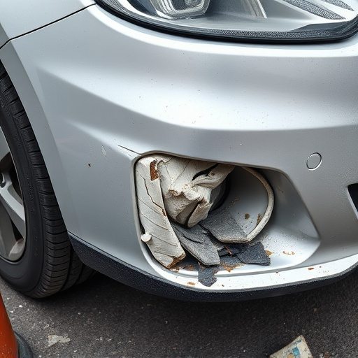damaged car bumper