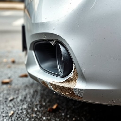 damaged car bumper