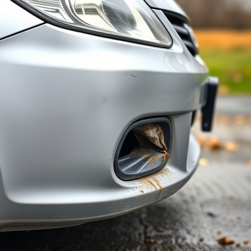damaged car bumper