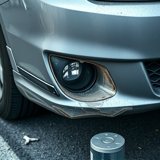 damaged car bumper