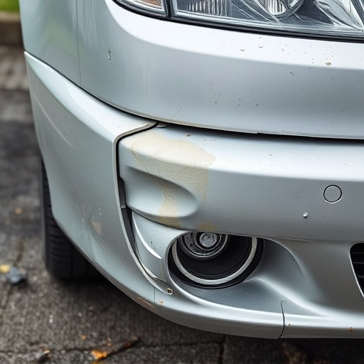damaged car bumper