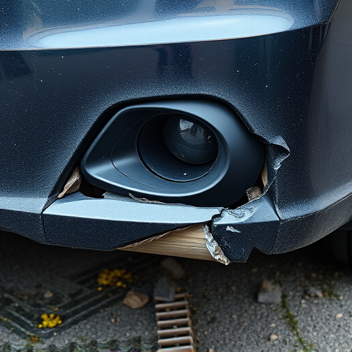 damaged car bumper