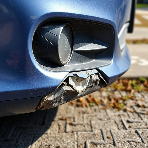 damaged car bumper