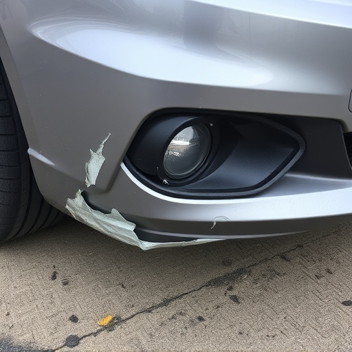damaged car bumper