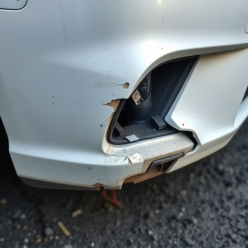 damaged car bumper